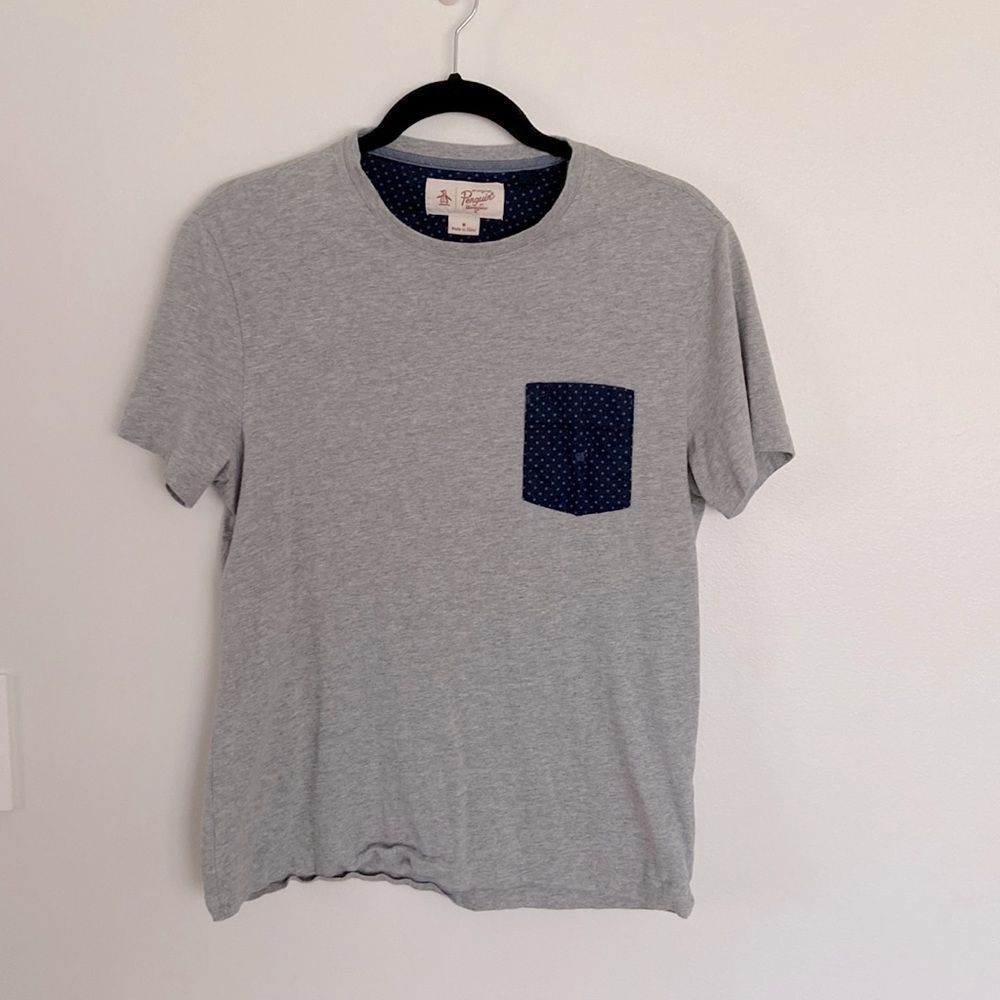 Penguin Grey Cotton Shirt  - Size M‎